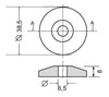 Borchia per cabine foro passante Ø 6,5mm