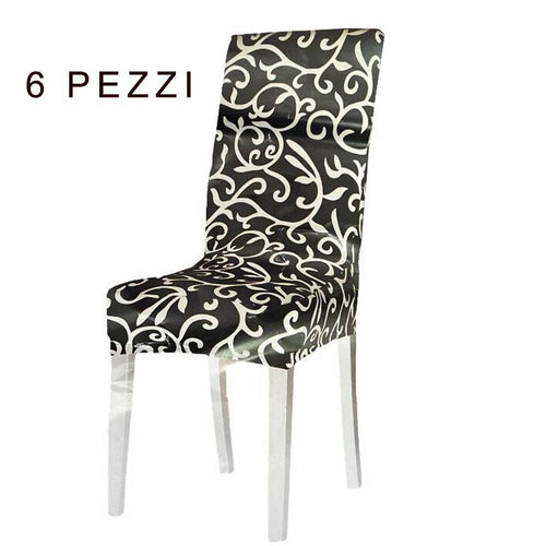 Set 2 Pz Coprisedia Copertura Spalliera Elasticizzati Con Ghirigori Vari Colori