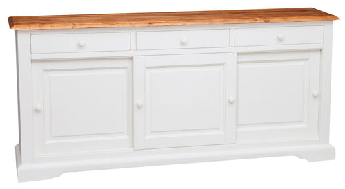 Biscottini Credenza Biscottini Country legno massello tiglio bianca anticata piano