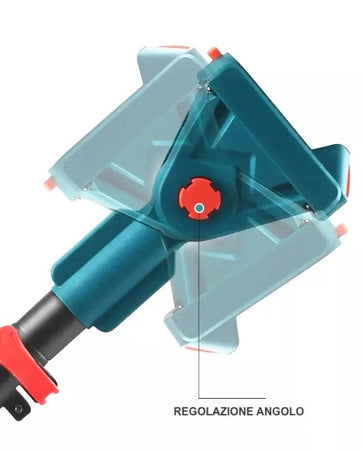 Kit Potatura 4 in 1 Mini Motosega 6" Forbice Cesoia a Batteria Asta Telescopica e Faretto LED