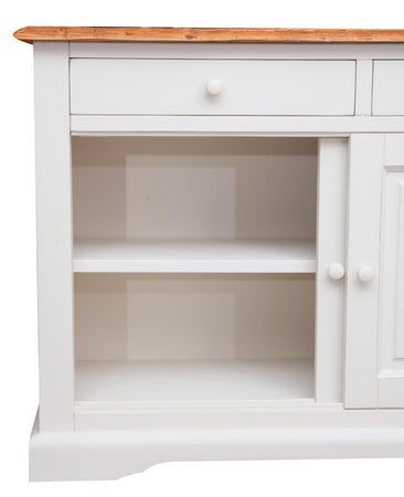 Biscottini Credenza Biscottini Country legno massello tiglio bianca anticata piano