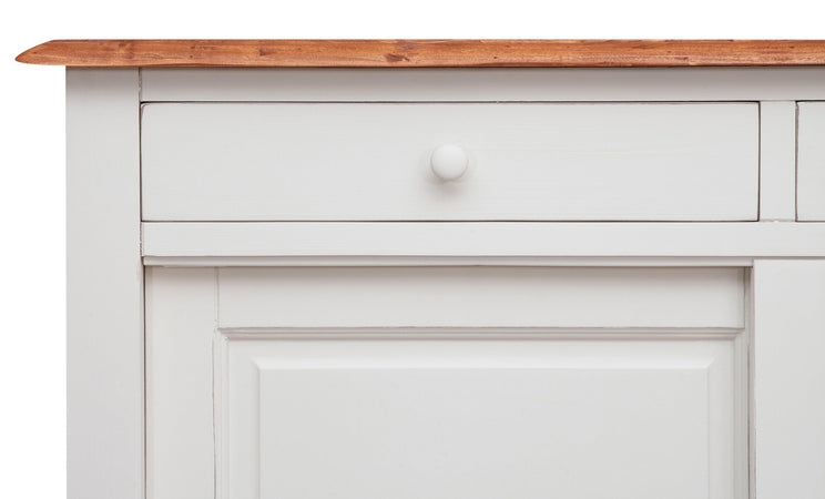 Biscottini Credenza Biscottini Country legno massello tiglio bianca anticata piano