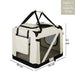 Borsa Trasportino Animali Domestici Pieghevole 70x50 H 52cm Cani e Gatti Beige
