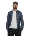 U010 - Giacca Uomo Blu in vera pelle