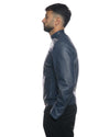 U010 - Giacca Uomo Blu in vera pelle