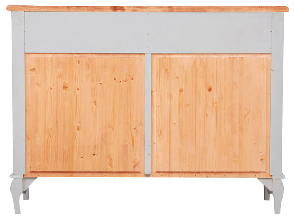 Biscottini Biscottini Credenza Country Legno Massello Tiglio Bianca Anticata 123x42x92.5