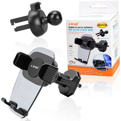 Supporto Auto Montaggio Presa Aria Condizionata + Clip A Molla Smartphone Hd2579