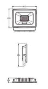 Faretto Led Faro 30 Watt 2700lm Ip65 Nero Luce Calda Fredda Naturale Ek02-30w-n