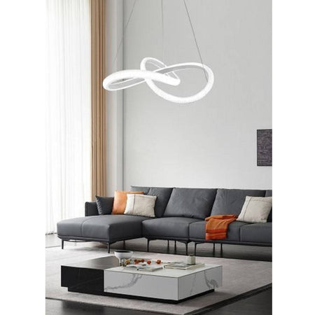 Lampadario Led A Effetto Cristallo Intrecciato 40w Luce 6500k 3000k 4000k Lp-25b