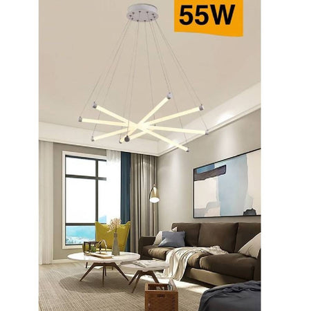 Lampadario Led Moderno 55w A Sospensione A Raggi Luce Fredda Calda Naturale A05-o