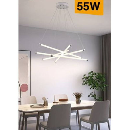 Lampadario Led Moderno 55w A Sospensione A Raggi Luce Fredda Calda Naturale A05-o