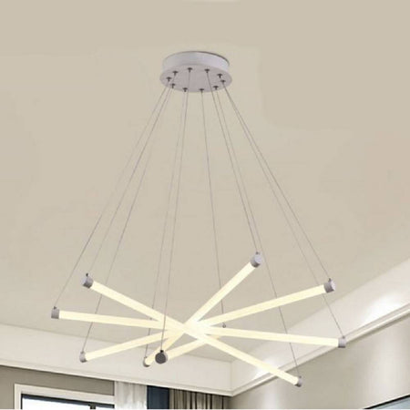 Lampadario Led Moderno 55w A Sospensione A Raggi Luce Fredda Calda Naturale A05-o