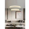 Lampadario Led 51w A Sospensione 2 Anelli Cristalli Luce 6500k 3000k 4000k Lp-38b