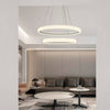 Lampadario Led 51w A Sospensione 2 Anelli Cristalli Luce 6500k 3000k 4000k Lp-38b