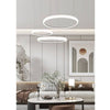 Lampadario Led 60w A Sospensione 3 Anelli Cristalli Luce 3000k 6500k 4000k Lp-39b