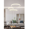 Lampadario Led 60w A Sospensione 3 Anelli Cristalli Luce 3000k 6500k 4000k Lp-39b