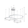 Lampadario Led 60w A Sospensione 3 Anelli Cristalli Luce 3000k 6500k 4000k Lp-39b