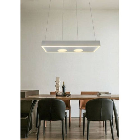 Lampadario Led Moderno Minimal Lampada Sospensione 40w Luce Calda Naturale Lp-08b