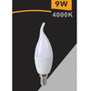 Lampadina Led E14 9watt Candela Fiamma Smd C37 Luce Naturale Calda Fredda C37-9w