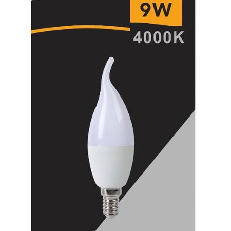 Lampadina Led E14 9watt Candela Fiamma Smd C37 Luce Naturale Calda Fredda C37-9w