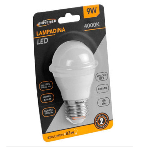 Lampadina Led E27 9 W 820lm Mini Globo G45 Smd Luce Calda Fredda Naturale G45-9w