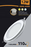Pannello Led Slim Incasso Bordo In Vetro 12w Cct 3 Colorazioni Di Luce P125e-t3c