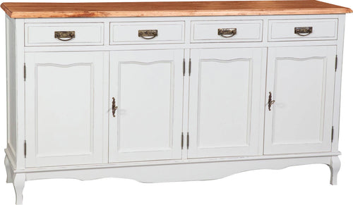 Biscottini Credenza Country Biscottini legno tiglio bianca anticata piano naturale