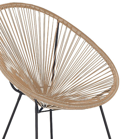 2 x Sedia Poltrona in Polyrattan per Giardino Terrazzo Interno Esterno Moderna Ecrù