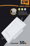 Pannello Led Slim Incasso Bordo In Vetro 6 W Cct 3 Colorazioni Di Luce P-75e-q3c
