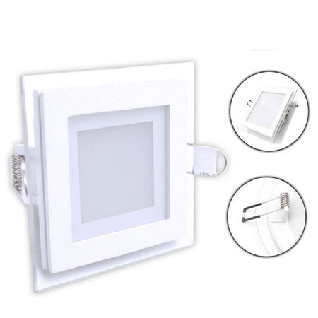 Pannello Led Slim Incasso Bordo In Vetro 6 W Cct 3 Colorazioni Di Luce P-75e-q3c