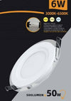 Pannello Led Slim Incasso Bordo In Vetro 6w Cct Tre Colorazioni Di Luce P75e-t3c