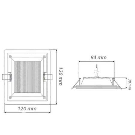 Pannello Led Slim Incasso Bordo In Vetro 9 W Cct Tre Colorazione Luce P-94e-q3c