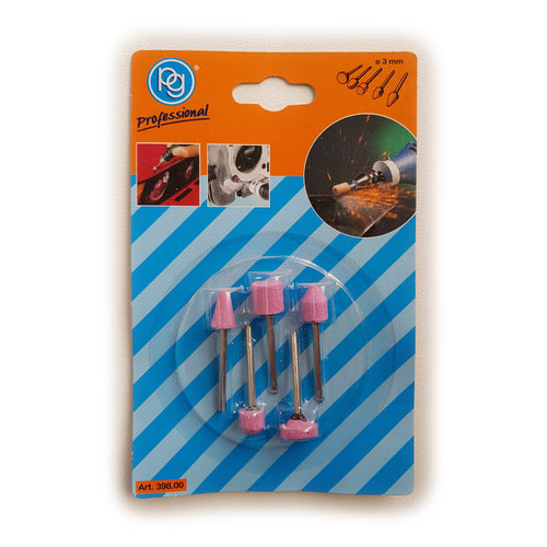 Mole su perno in corindone abrasivo rosa per trapano