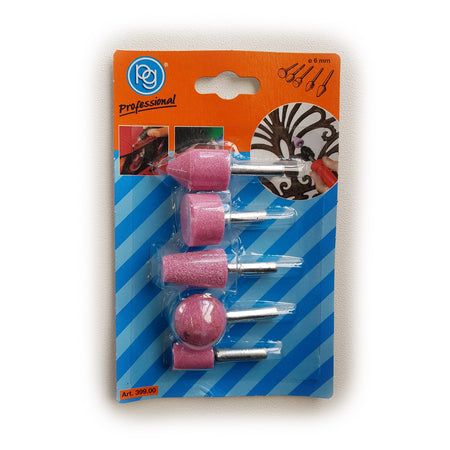 Mole su perno in corindone abrasivo rosa per trapano