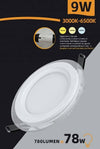 Pannello Led Slim Incasso Bordo In Vetro 9w Cct Tre Colorazioni Di Luce P94e-t3c