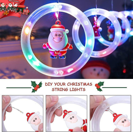 Tenda Catena Luminosa 3mt Usb Luci Natale Telecomando 10 Addobbi Natalizi Finestra