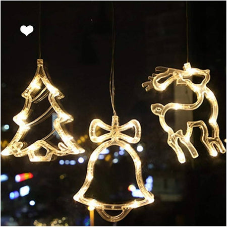 Luci Tende Led 12 Lampade Campane Alberi Natale Decorazioni A Corrente Bianco Caldo
