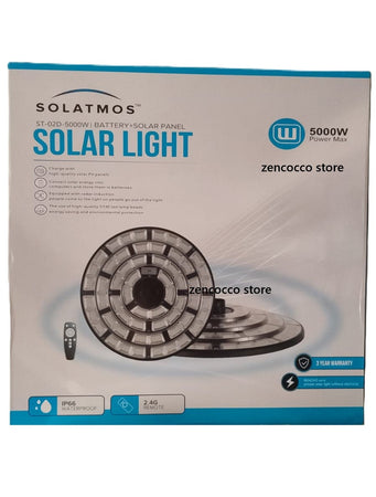 LAMPIONE SOLARE LED UFO 5000W FARO LUCE SENSORE CREPUSCOLARE E MOVIMENTO IP66 LM