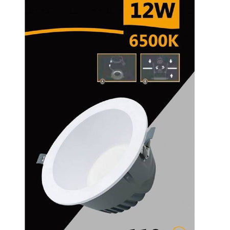 Faretto Smd Led Da Incasso Rotondo 12 Watt 1100 Lumen Luce 4000k 6500k Gl-ag12