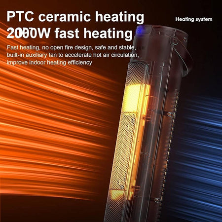 Termoventilatore Stufetta Elettrica Ceramico Caldo Oscillazione 60° 3 Modalità