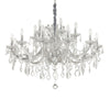 Lampadario Classico Napoleon Metallo-Cristallo Cromo 18 Luci E14