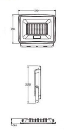 Faretto Led Faro 100w 9000 Lm Ip65 Grigio Luce Calda Fredda Naturale Ek02-100w-g