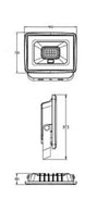 Faretto Led Faro 10 Watt 900 Lm Ip65 Nero Luce Fredda Naturale Calda Ek02-10w-n