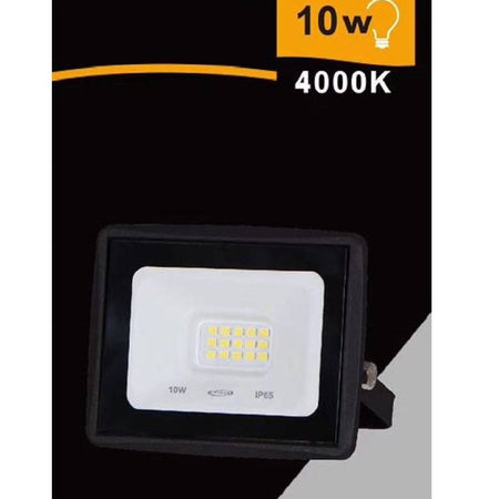 Faretto Led Faro 10 Watt 900 Lm Ip65 Nero Luce Fredda Naturale Calda Ek02-10w-n