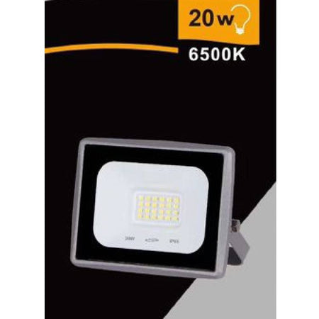 Faretto Led Faro 20 W 1800 Lm Ip65 Grigio Luce Calda Fredda Naturale Ek02-20w-g