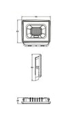 Faretto Led Faro 20 Watt 1800 Lm Ip65 Nero Luce Fredda Calda Naturale Ek02-20w-n