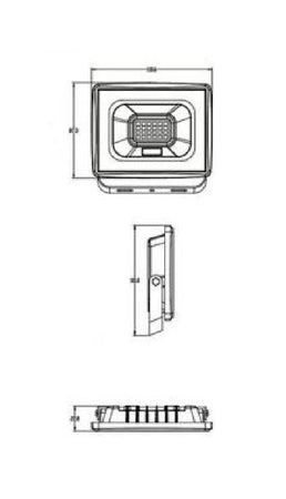 Faretto Led Faro 20 Watt 1800 Lm Ip65 Nero Luce Fredda Calda Naturale Ek02-20w-n