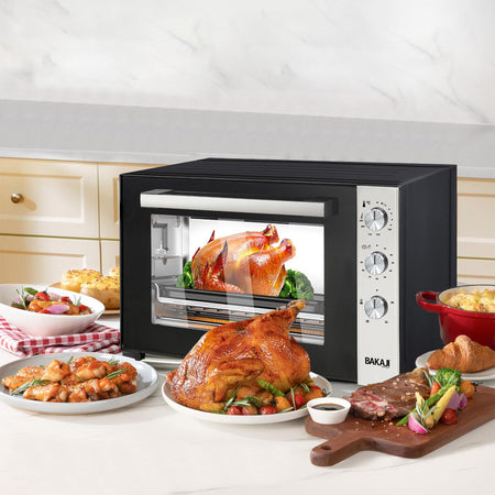 Forno Elettrico XXL 70LT Ventilato 2500W con Timer Segnale Acustico e Luce Interna