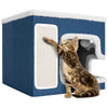 Cuccia per Gatti Tiragraffi Casetta Animale 42x42x33 cm Cuscino e Base Antiscivolo