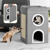 Cuccia per Gatti con 3 Ripiani Tiragraffi Casetta Animali 41x41x63 cm
